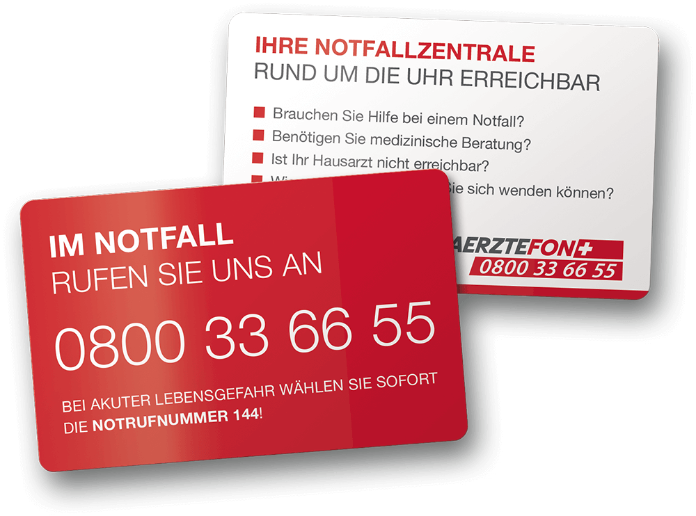 Aerztefon Notfall-Karte